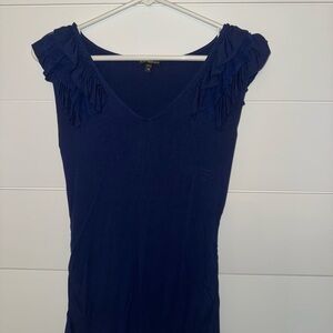 Express Deep Blue Ruffled Women's Blouse